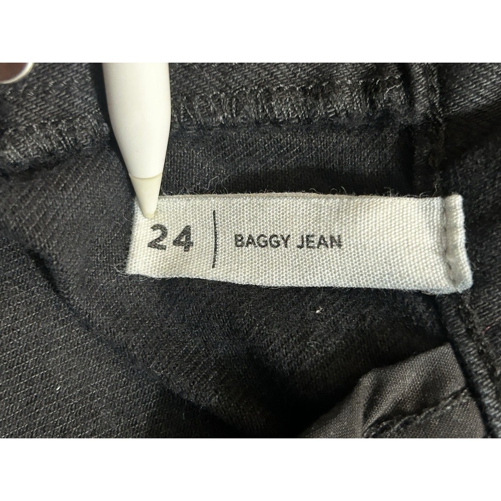 PacSun Women's Ultra High Rise Slim Jeans Size 24 Black Distressed Button Fly - Picture 6 of 14